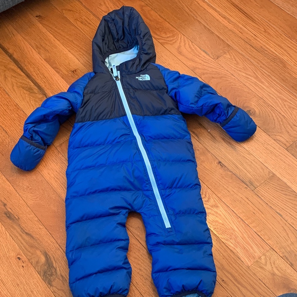 The North Face Blue and Black Infant Snowsuit